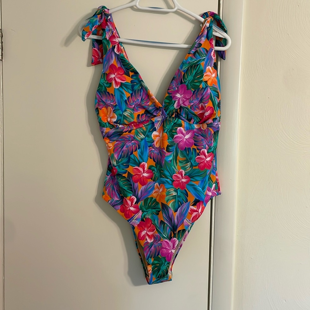 NWT swimsuits for all tie shoulder one piece 14